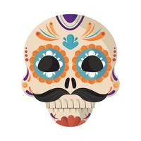 day of the dead skull icon vector