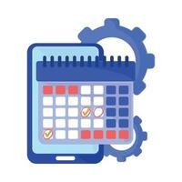 smartphone calendar mark business tasks vector