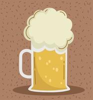 cold beer with foam vector