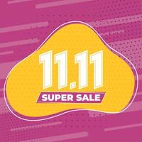 11 11 super sale pink poster vector