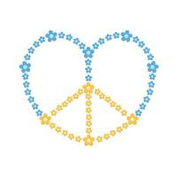 bandera de ucrania en paz corazón vector