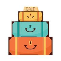 pile suitcases with sale vector