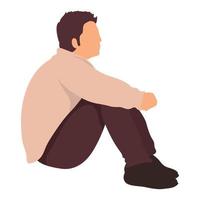 young man seated position vector