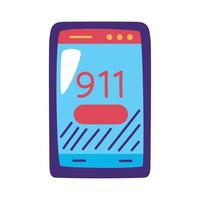 smartphone with emergency call vector