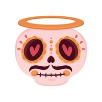 mexican skull with halo vector