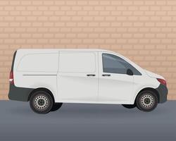 white van vehicle mockup vector