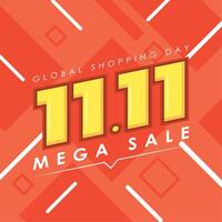 11 11 mega sale lettering vector