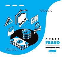 money and cyber fraud vector