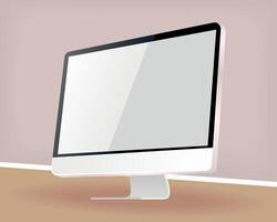 desktop computer mockup vector