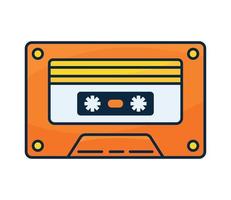 orange cassette nineties style vector