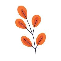 branch with orange leafs vector