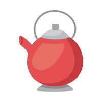 red teapot kitchen utensil vector