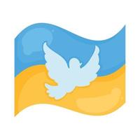 bandera de ucrania con paloma vector