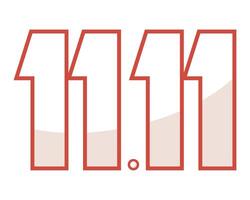 11 11 number red color vector