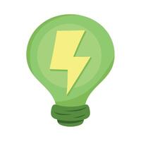 bulb with ray green vector