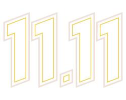 11 11 number golden color vector