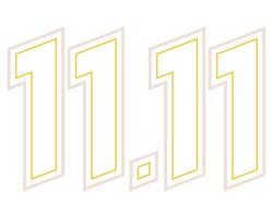 11 11 número color dorado vector