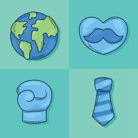 four movember campaign icons vector