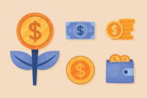 income money icons vector