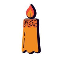 orange candle wax vector