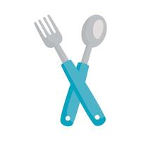 fork and spoon kitchen cutleries vector