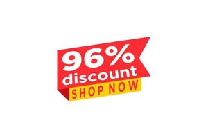 96 discount, Sales Vector badges for Labels, , Stickers, Banners, Tags, Web Stickers, New offer. Discount origami sign banner.