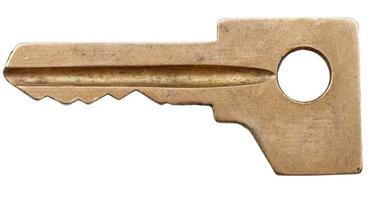 brass door key for cylinder lock photo