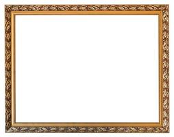 carved golden wooden picture frame isolated photo