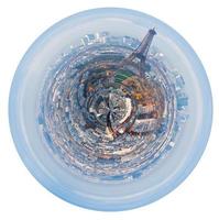 spherical panorama of Paris with eiffel tower photo