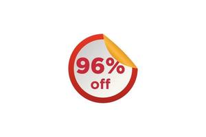 96 discount, Sales Vector badges for Labels, , Stickers, Banners, Tags, Web Stickers, New offer. Discount origami sign banner.