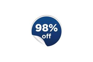 98 discount, Sales Vector badges for Labels, , Stickers, Banners, Tags, Web Stickers, New offer. Discount origami sign banner.