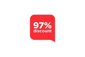 97 discount, Sales Vector badges for Labels, , Stickers, Banners, Tags, Web Stickers, New offer. Discount origami sign banner.