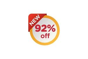 92 discount, Sales Vector badges for Labels, , Stickers, Banners, Tags, Web Stickers, New offer. Discount origami sign banner.
