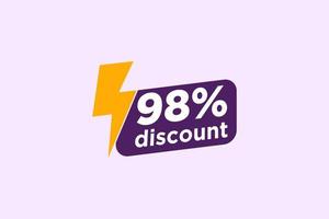 98 discount, Sales Vector badges for Labels, , Stickers, Banners, Tags, Web Stickers, New offer. Discount origami sign banner.