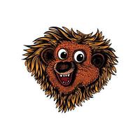 Cute Lion Head Cartoon Illustration Design vector