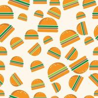 hamburguesa, comida, seamless, patrón vector