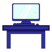 computer desk icon in flat style vector