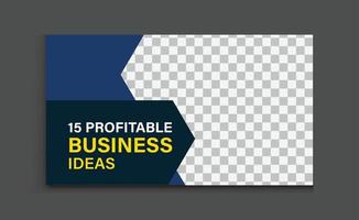 digital online business ideas youtube thumbnail, abstract video thumbnail with modern editable custom template banner design vector