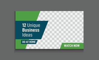 digital online business ideas youtube thumbnail, abstract video thumbnail with modern editable custom template banner design vector