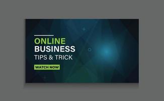digital online business ideas youtube thumbnail, abstract video thumbnail with modern editable custom template banner design vector