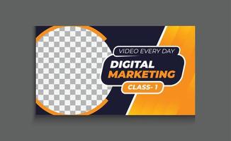 digital marketing thumbnail design template editable vector video thumbnail