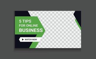 digital online business ideas youtube thumbnail, abstract video thumbnail with modern editable custom template banner design vector