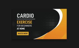 gym and fitness training, exercise youtube thumbnail, and web banner template Vector design