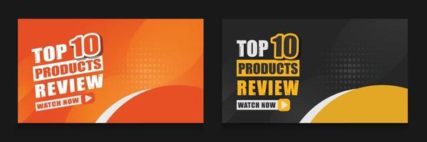 attractive product review video thumbnail design template clickable Premium Vector