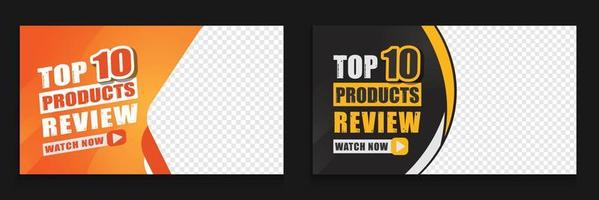 attractive product review video thumbnail design template clickable Premium Vector