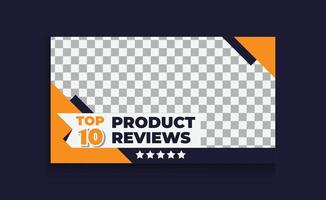 attractive product review video thumbnail design template clickable Premium Vector