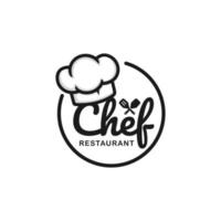 Ilustración de vector de diseño de logotipo de chef. logotipo del restaurante