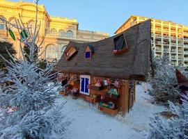 MENTON, FRANCE - DECEMBER 11 2021 - Santa Village open for christmas photo