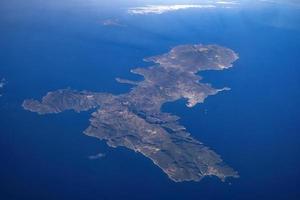 Elba island italy aerial view from airplane photo