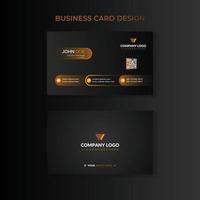 Creative Business Card - Creative and Clean Business Card Template. Luxury business card design template. Elegant dark back background with abstract golden wavy lines shiny. Vector illustration